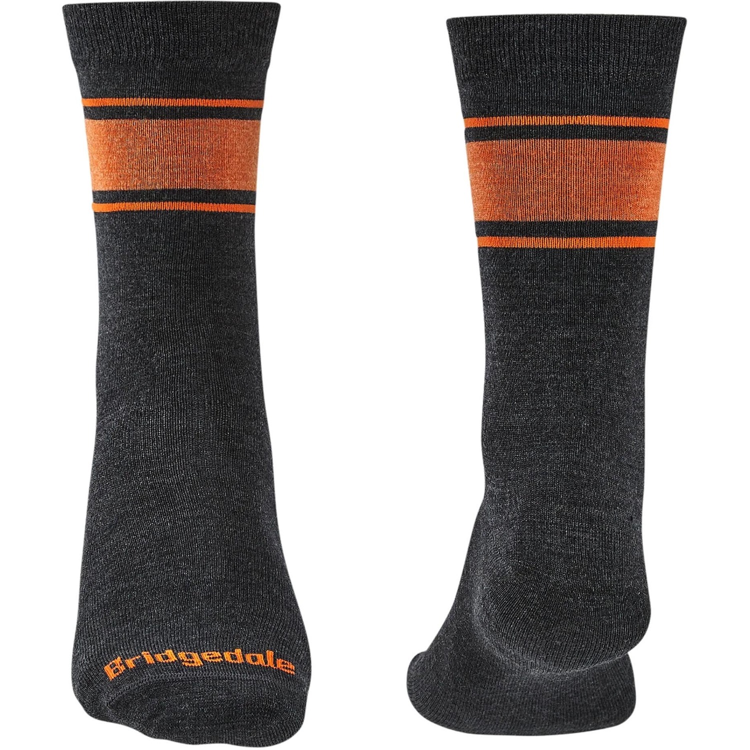 Bridgedale - Mens Liner Base Layer Merino Socks - Graphite - Grey Wool - Size UK 12-15