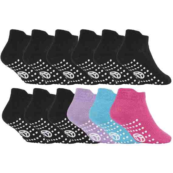 12 Pack Kids Ankle Non Slip Soft Breathable Cotton Socks for Gym