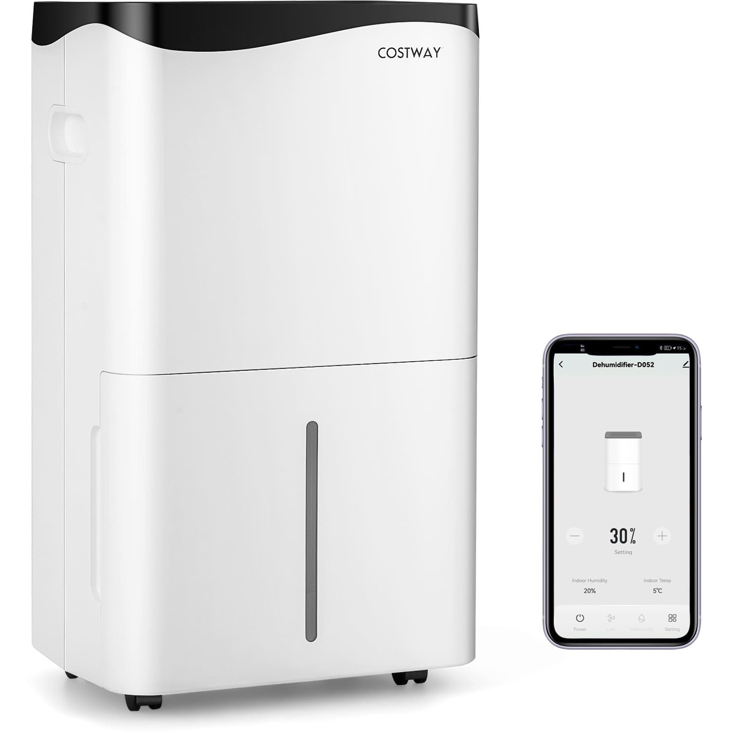 WiFi Smart 50L Home Dehumidifier - White