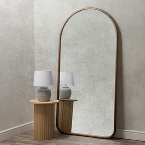 Dark Wood Round Edge Arch Mirror