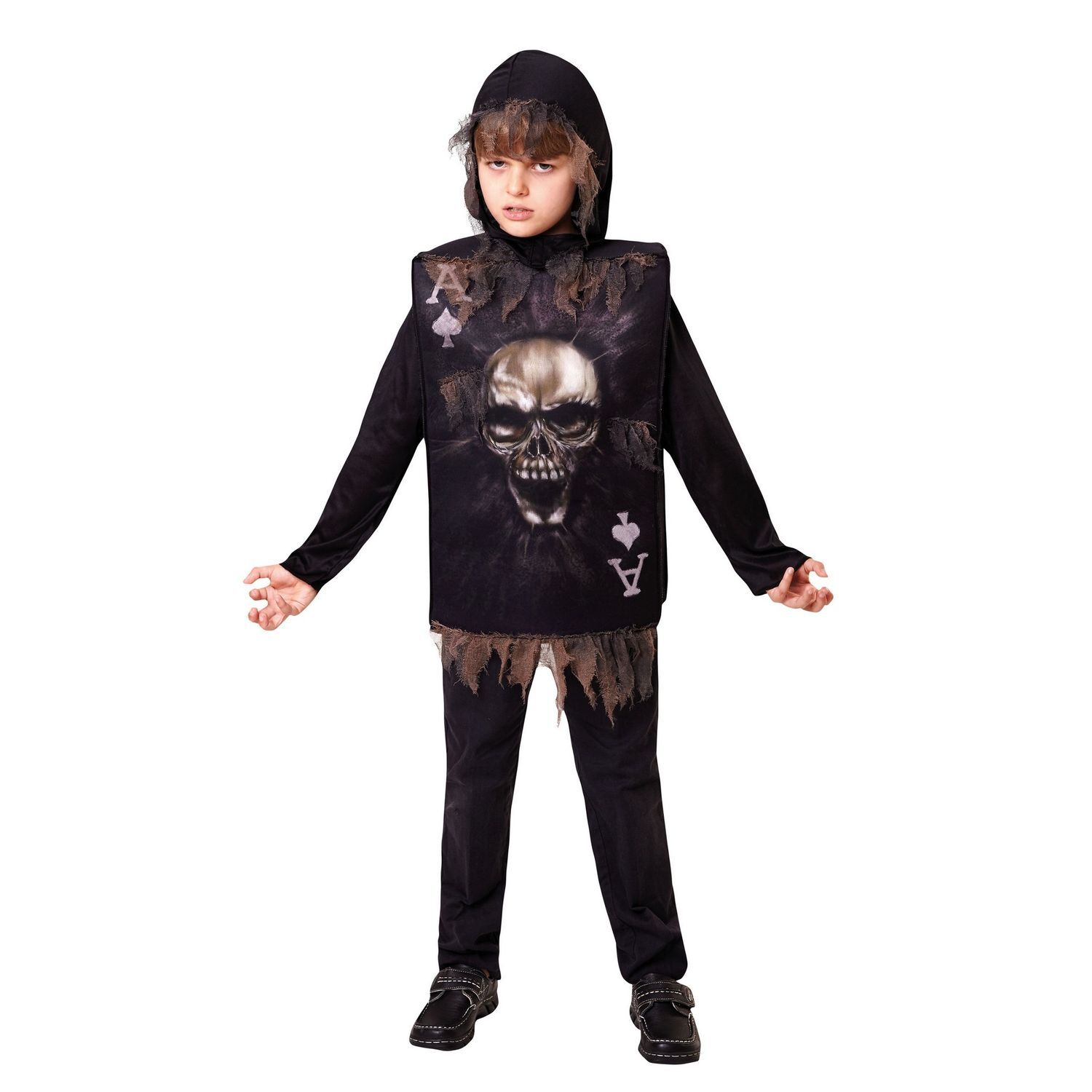 Bristol Novelty Childrens/Kids Skeleton Playing Card Tabard - Black