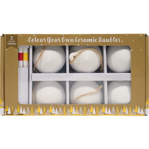 Colour Your Own Ceramic Baubles Kit