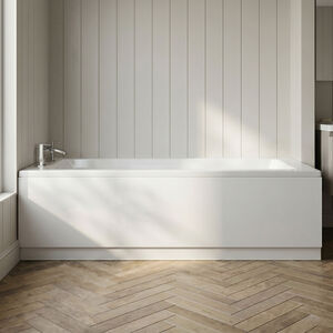 1800mm Straight Reversible Bath Front Panel and Plinth - Satin White