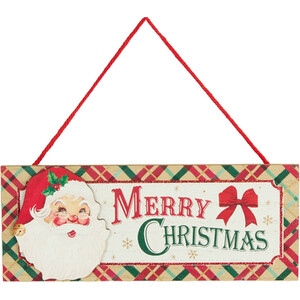 Wooden Merry Christmas Plaque