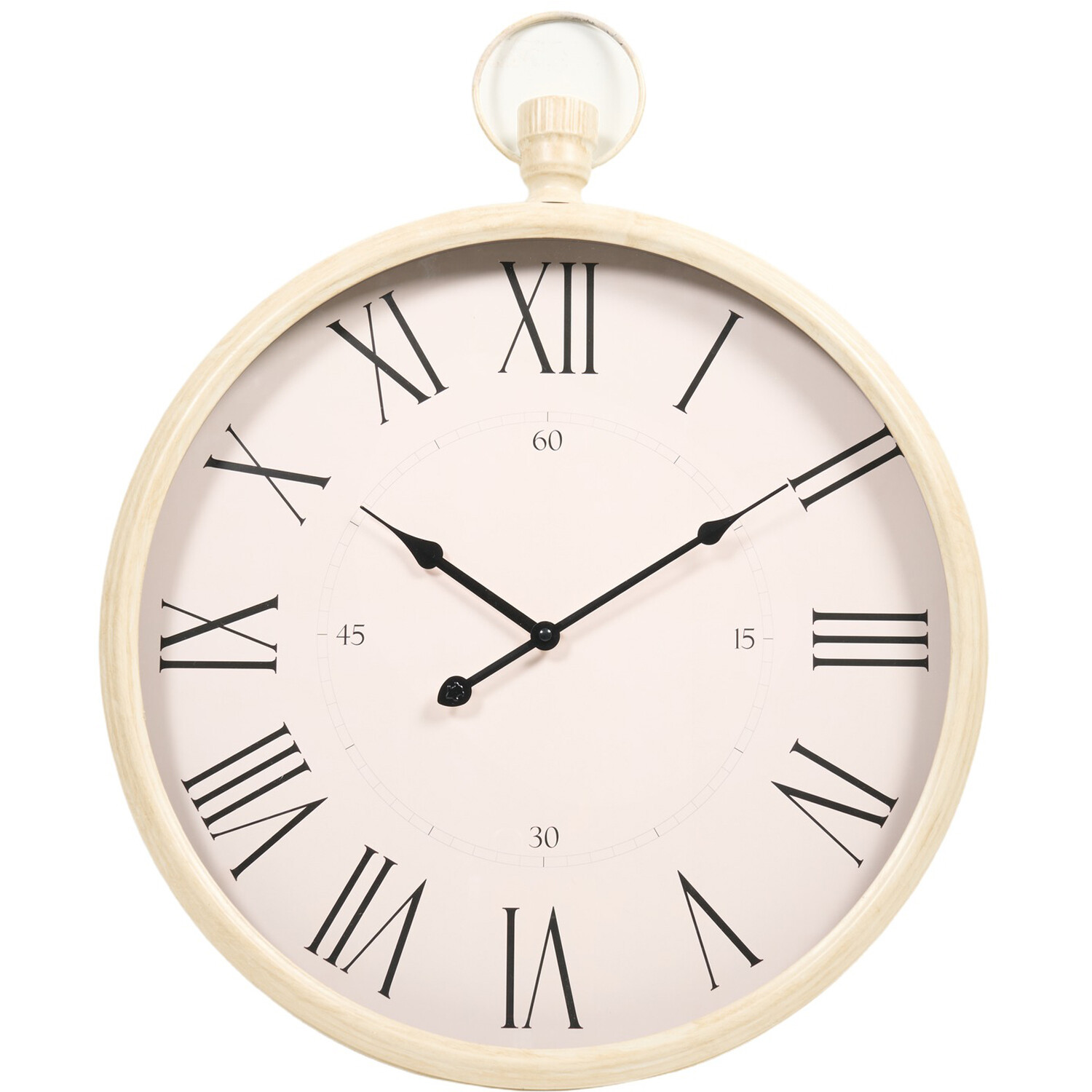 Wilko - Vintage Style Wall Clock - Cream - Image 2