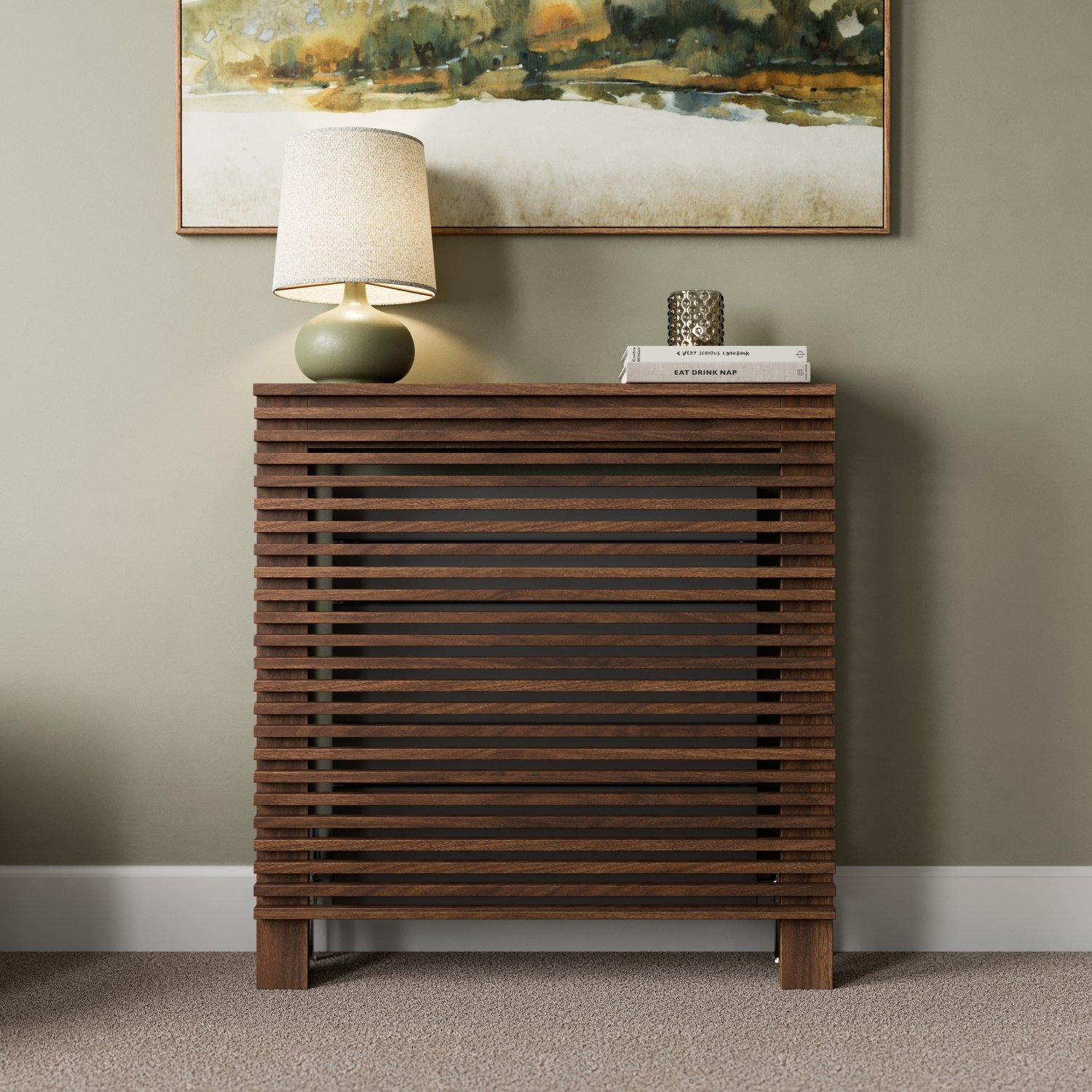 Vale Designs Milan Walnut Radiator Cover - Walnut / 88Cm