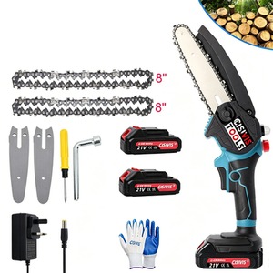 8 Inch Portable Cordless Mini Chainsaw with 2 Batteries