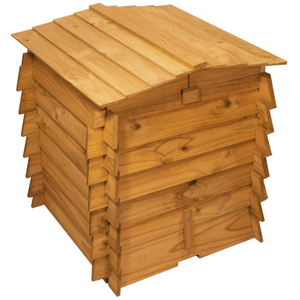 Wooden Composter Decorative Beehive Style with Double Hinged Roof 328L