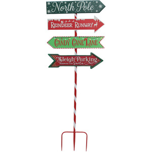 Santa's Signpost Stake
