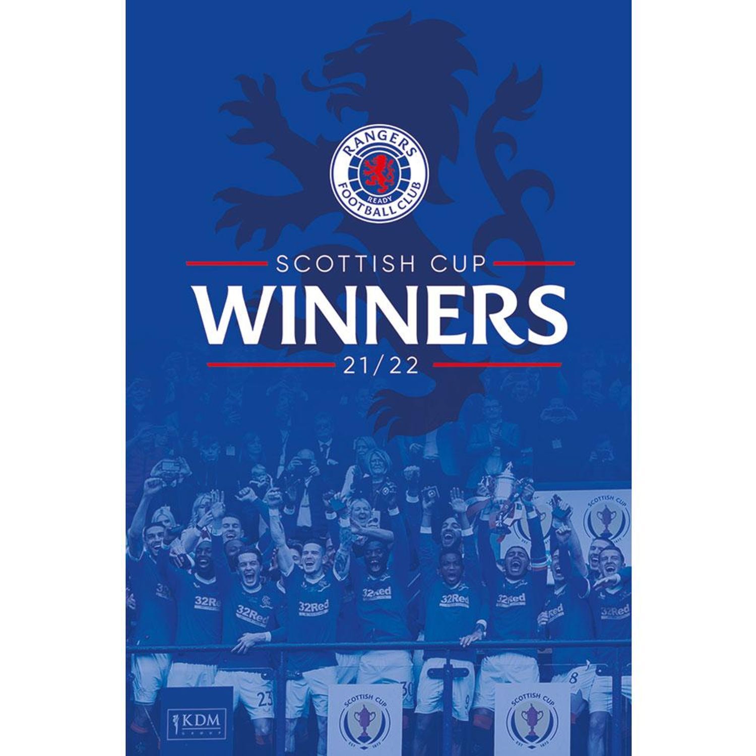 Rangers FC Scottish Cup Winners Poster - Blue/White