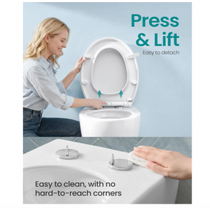 SONGMICS O shaped toilet seat soft close quick release