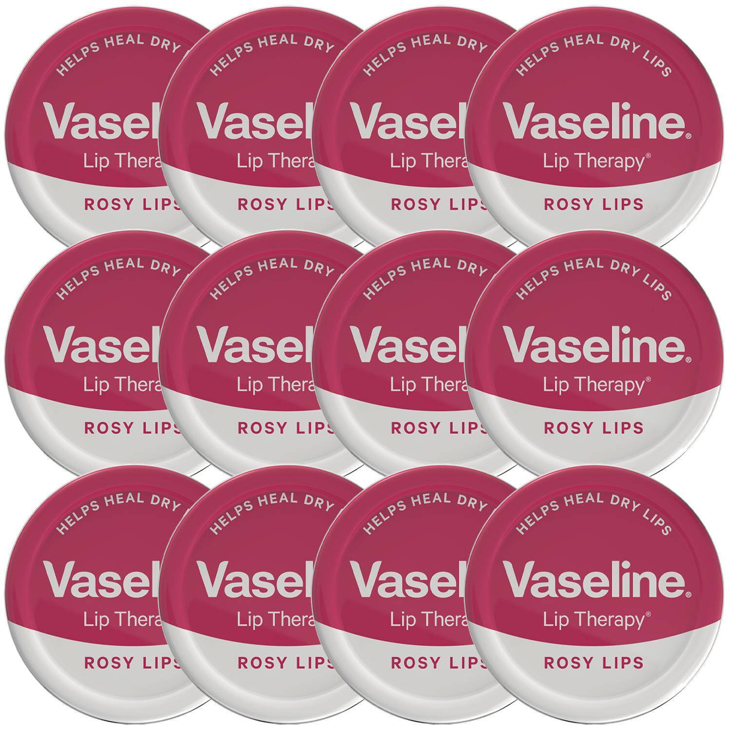 Vaseline White Lip Therapy Rosy Lips 20Gm Petroleum Jelly Tinted Lip Balm, 12 Pack In - Image 5