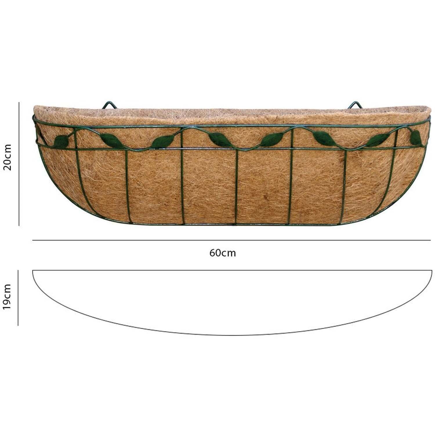 Garden Pride Trough Planter - Leaf Design - Black Green