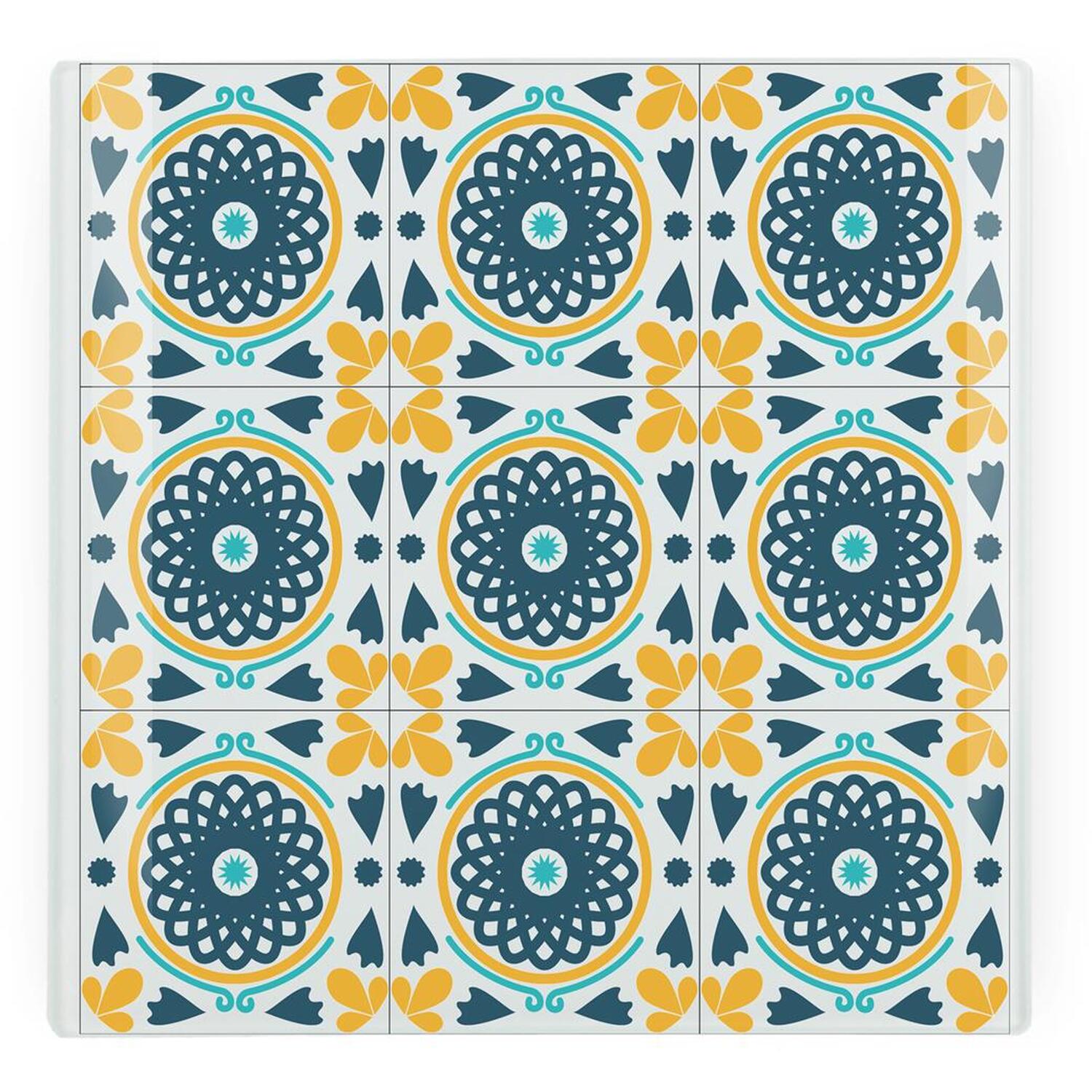 Image of Yellow & Blue Mosaic Tiles Glass&hellip;