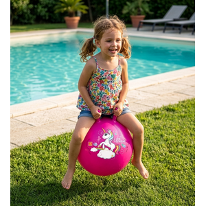 Unicorn Space Hopper ¿ Kids Inflatable Bouncy Hopper Ball with Handles