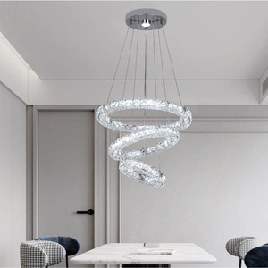 Pendant Chandelier 3 Rings Silver