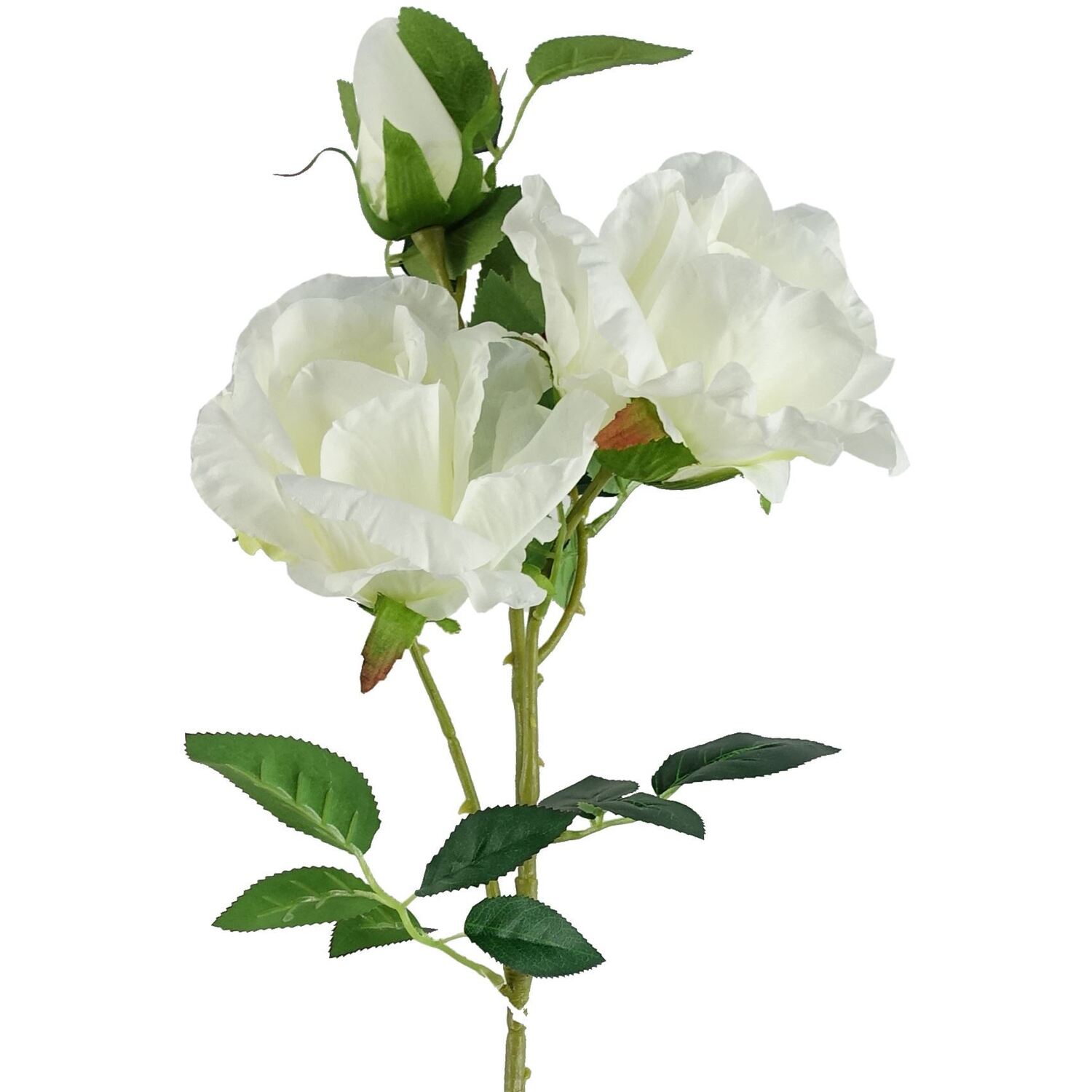 Leaf Unisex White Pack Of 6 X 80Cm Artificial Rose Stem 18 Flowers Premium | Size: 6 X 80 Cm - Image 3