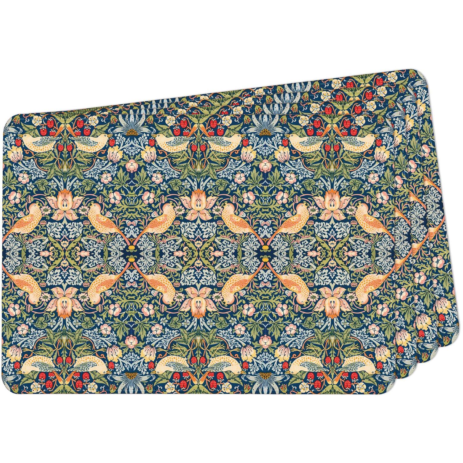 Image of Strawberry Thief Faux Leather Placemats -&hellip;