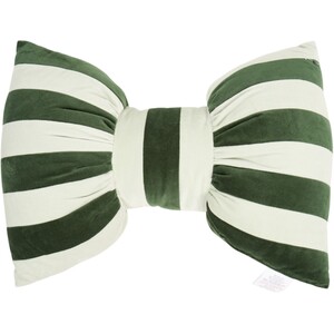 Bow Stripe Festive Velvet Cushion