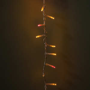 50m 2000 LED TreeBrights Christmas String Lights with Timer in Vintage Gold and Red on Clear Cable