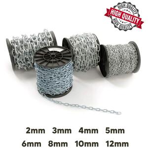 10 metres of 10 mm Strong Hot Dipped Galvanized Heavy Duty Steel Chain