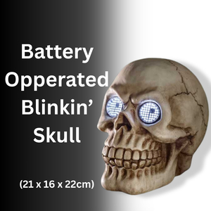 21cm LED Blinking Skull Halloween Decoration