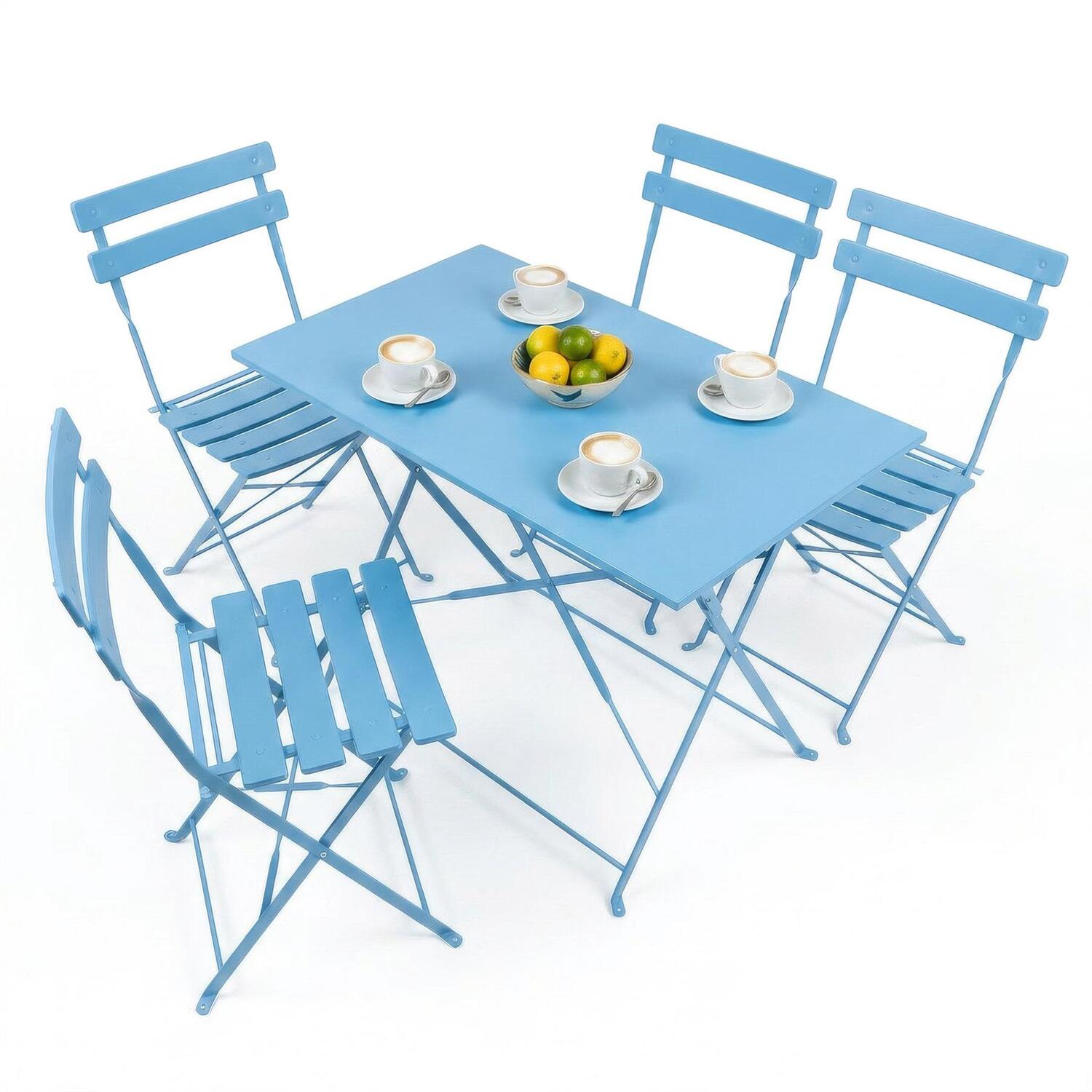 Harbour Housewares Unisex Blue Piece Sussex Folding Patio Bistro Set In Size 5 - Image 2