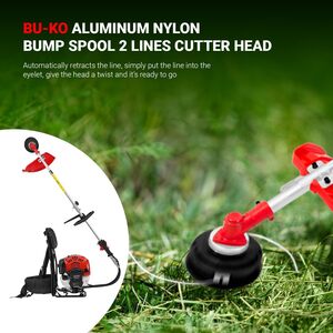 52cc Petrol Backpack 3n1 Strimmer, Brush Cutter Blades | Powerful Garden Tool for Weeding & Trimming