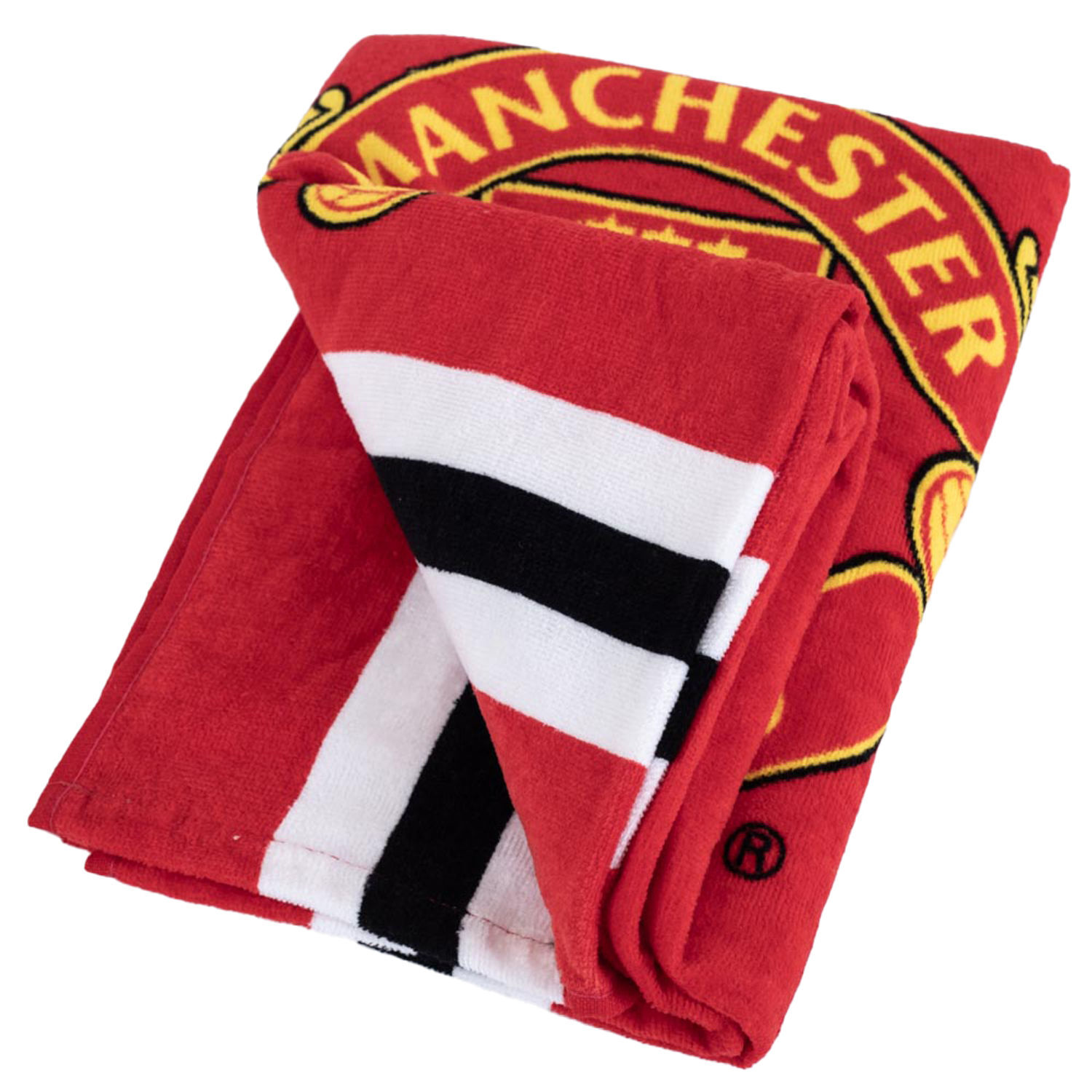 Manchester United Fc Unisex Red Core Stripe Beach Towel In - Image 2