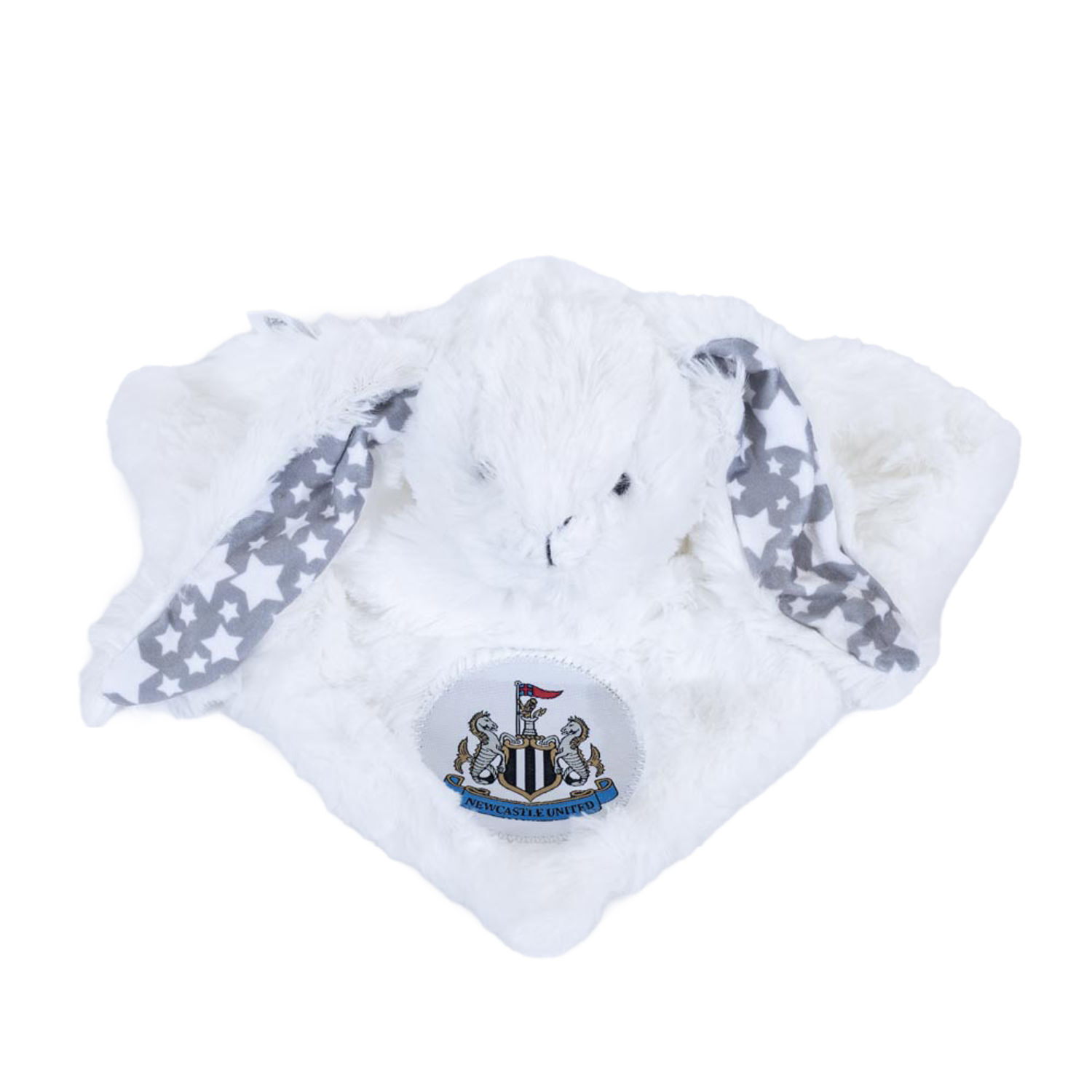 Newcastle United Fc Plush Rabbit Baby Blanket - White/Grey