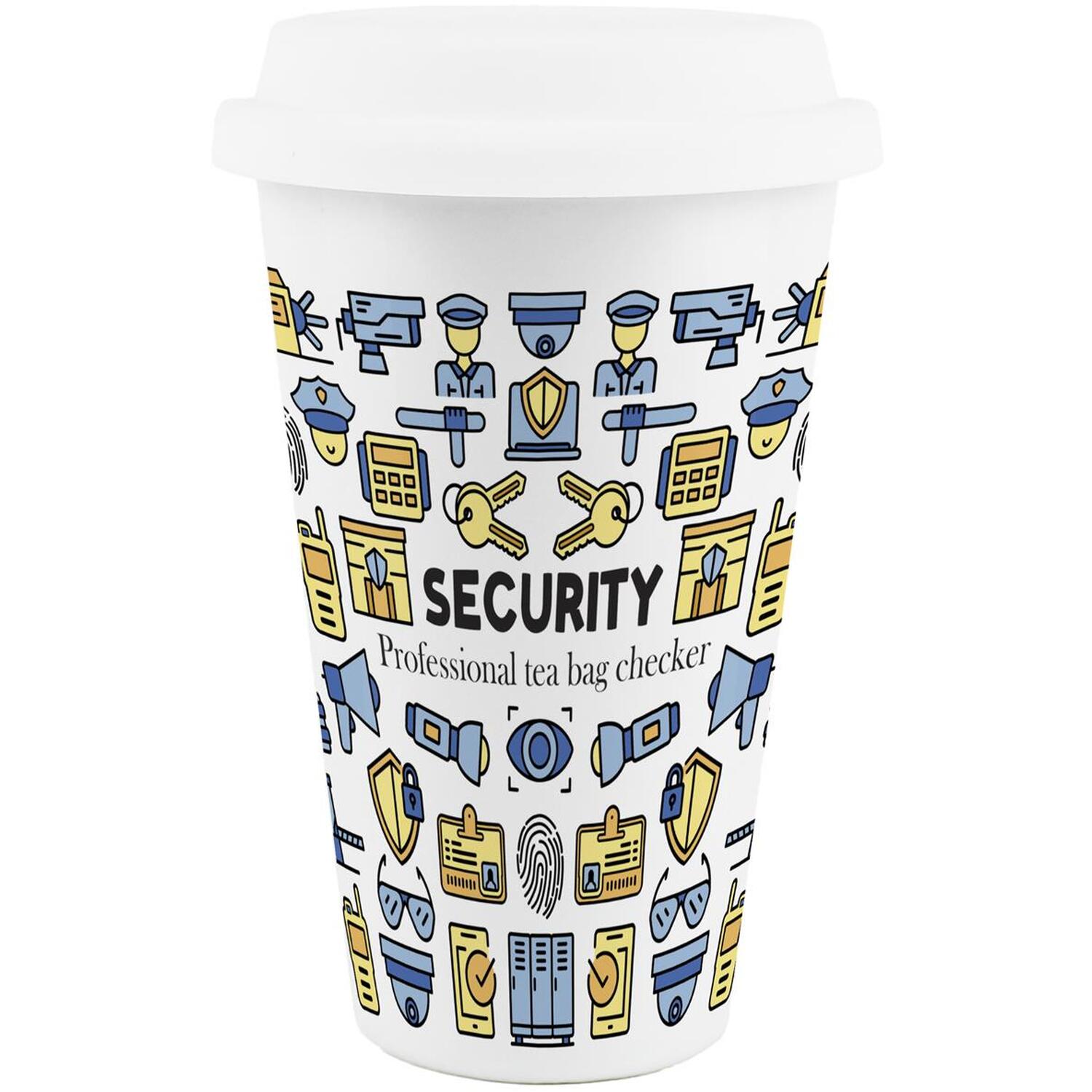 Image of Novelty Security Ceramic Travel Mug -&hellip;