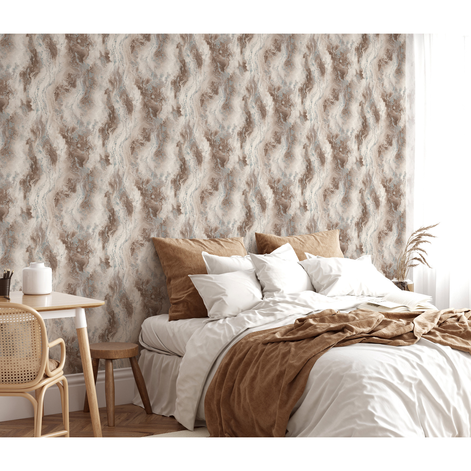 Elle Decoration Cosmic - Embossed Vinyl In Beige - Brown