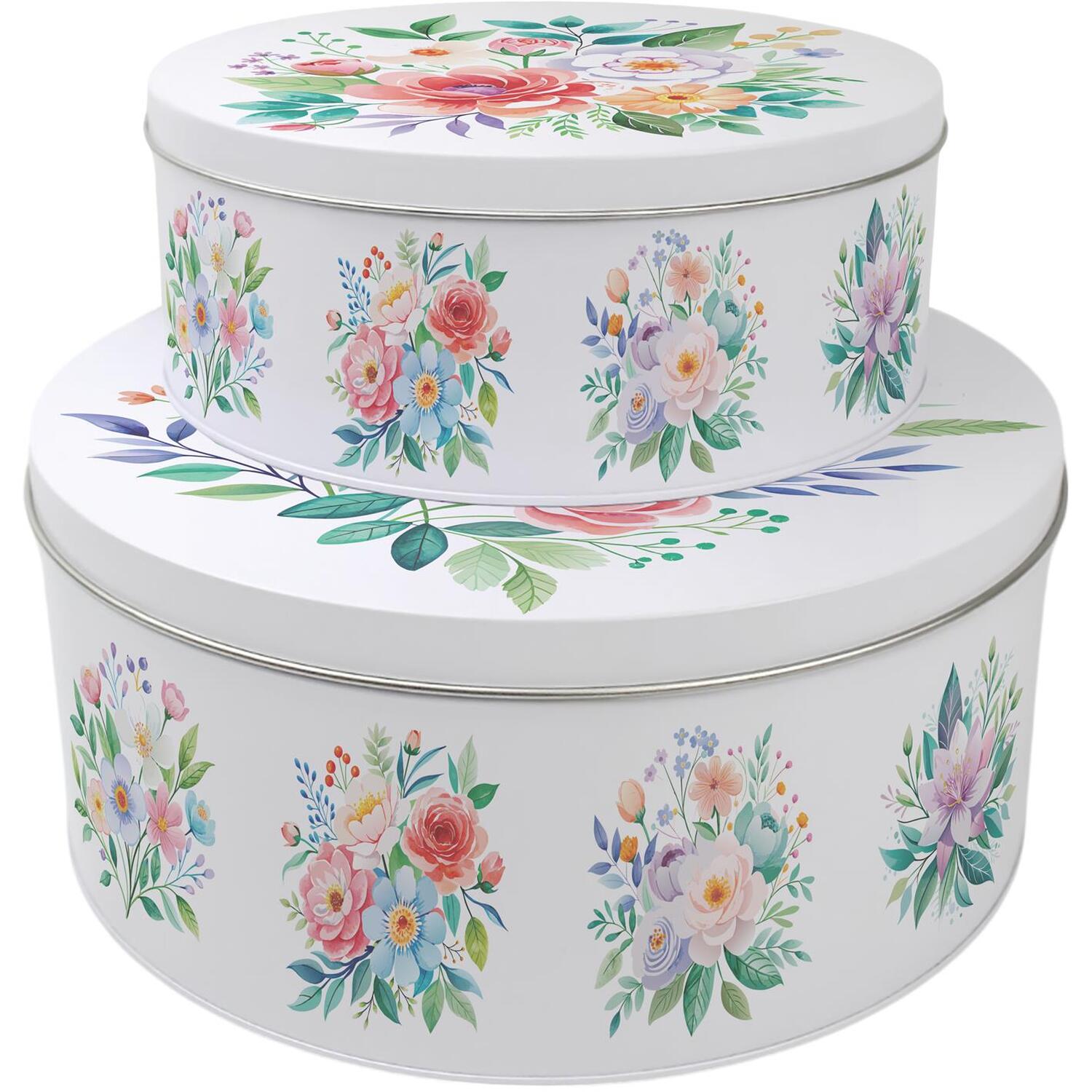 Image of Floral Bouquet Cake Tin Set -&hellip;