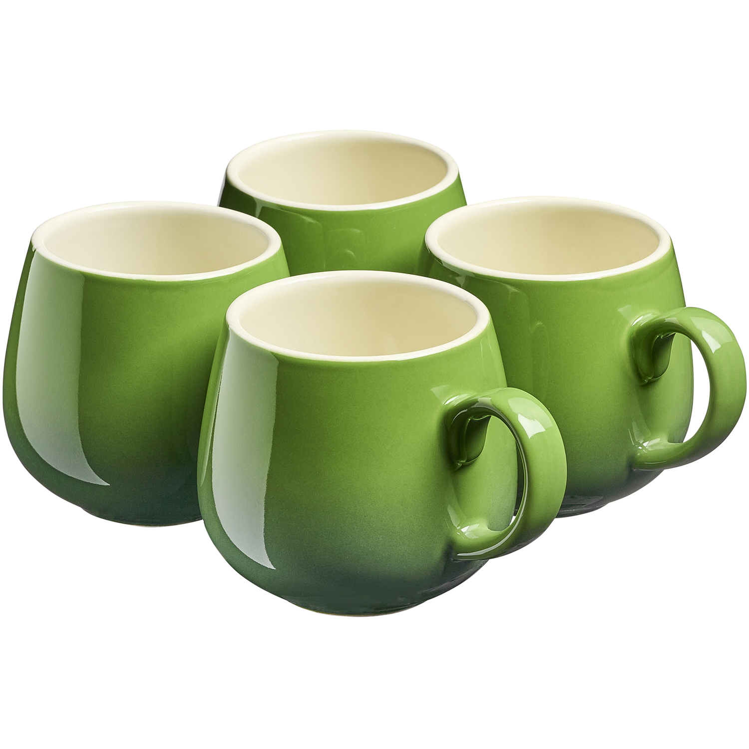Cooks Professional (Green) Set Of 4 Stoneware Mugs 350Ml - Image 3