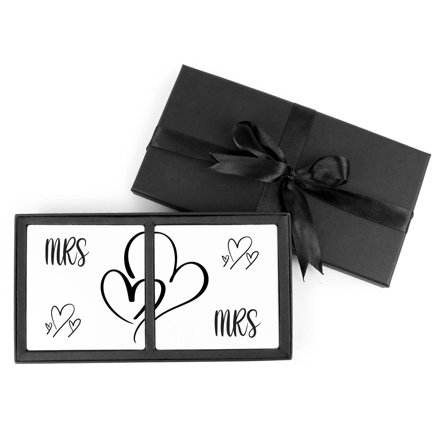 Image of Mrs & Mrs Hearts Ceramic Coasters&hellip;
