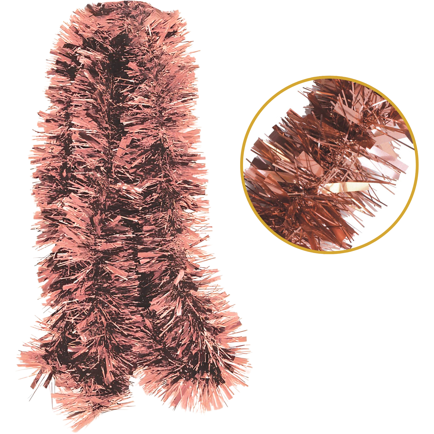 Parev Pack Of 6 2M Christmas Chunky Tinsel / Copper - Bronze - Image 3
