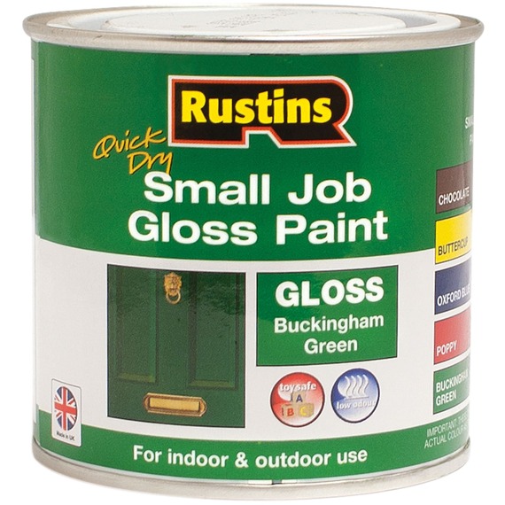 Rustins Quick Dry Small Job Gloss Paint, Buckingham Green, 250ml.