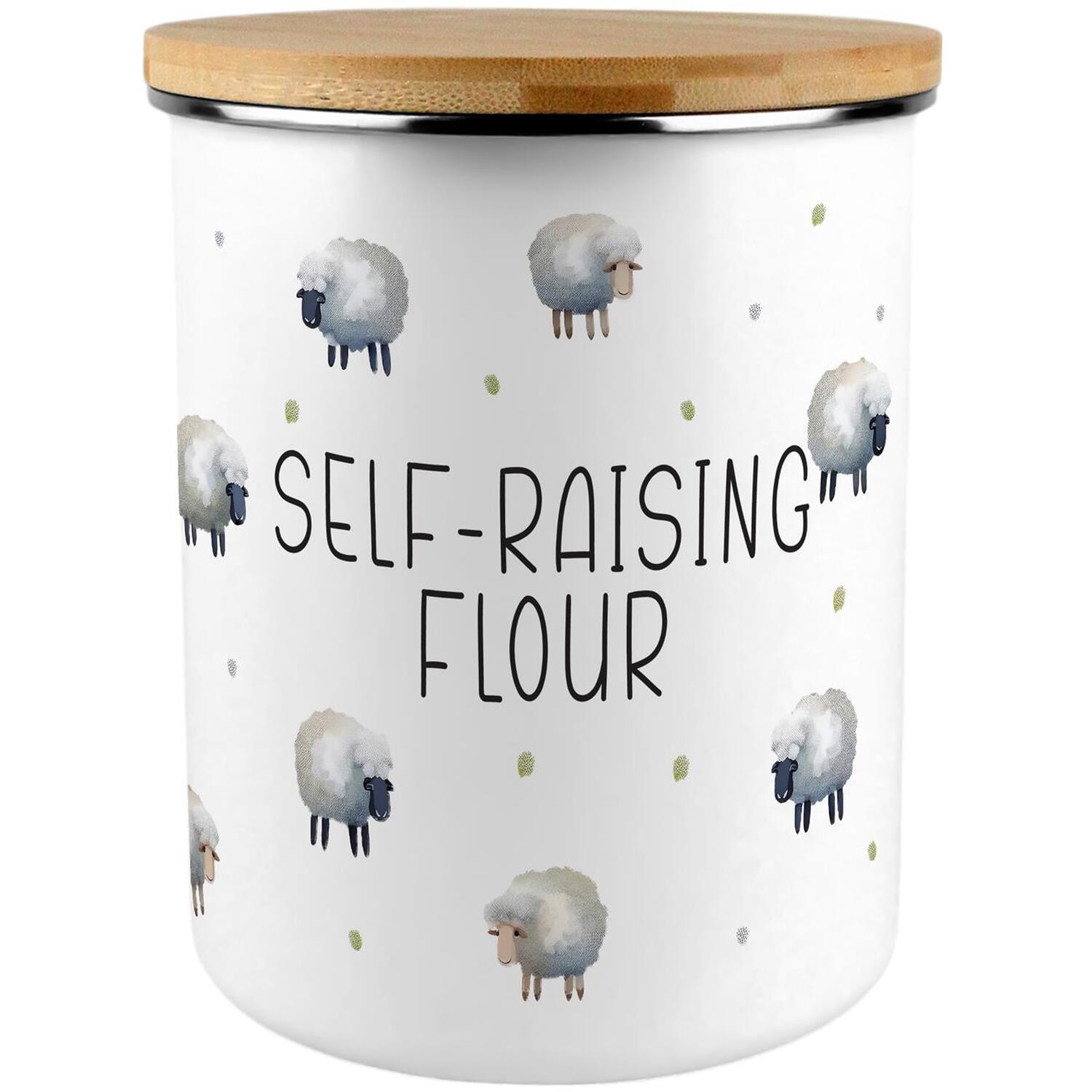 Purely Home Spring Sheep Extra Large Self-Raising Flour Canister - White - Image 1