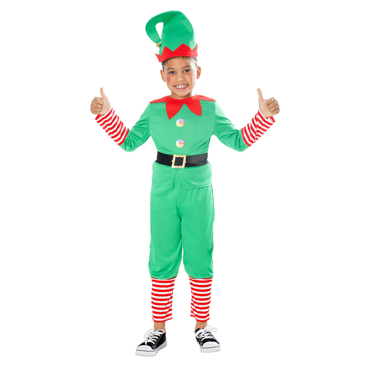 Bristol Novelty Childrens/Kids Elf Costume A - Green/Red/White / 7+ - Image 1