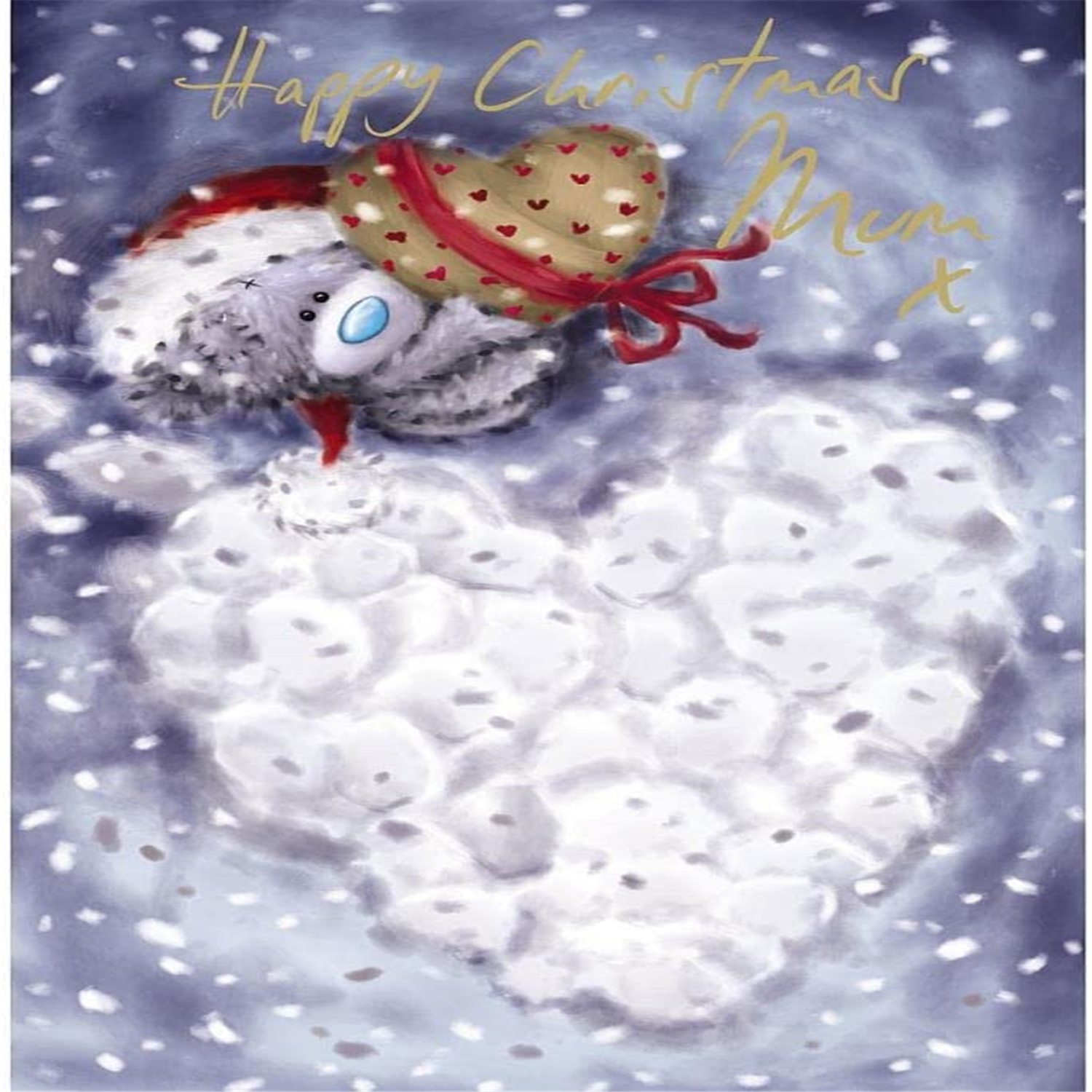 Me To You Bear Holding Heart Mum Christmas Card - Red - Image 1