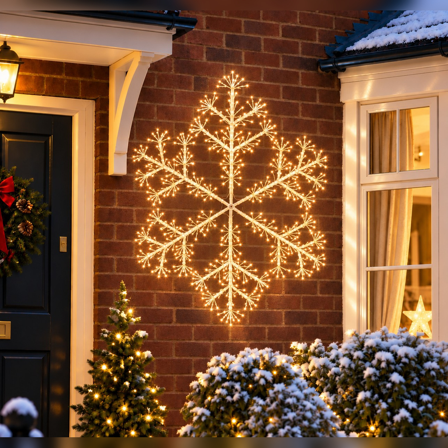 B&Q - 1.2M Warm White Starburst Snowflake Christmas Silhouette Light960 Led TwinkleTimerIndoor/outdoor - Image 4