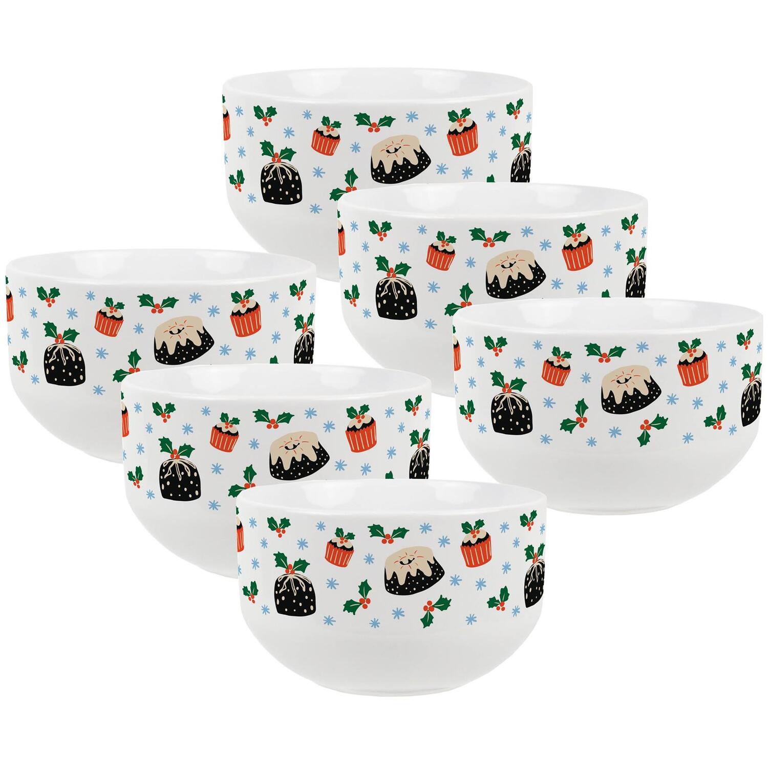 B&Q - Christmas Cakes Ceramic Dessert BowlsSet Of 4 - Image 2