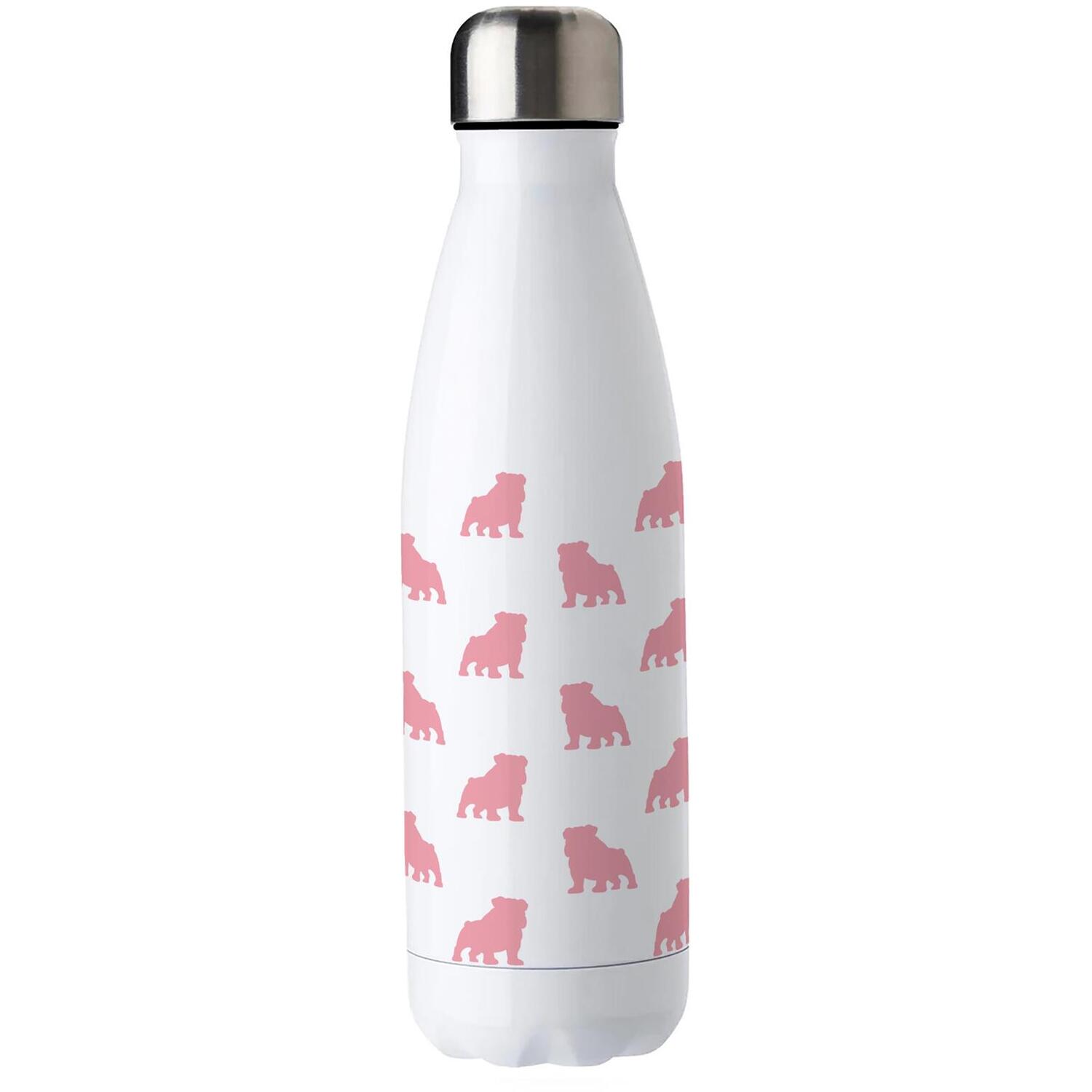 Purely Home Pink Bulldog Silhouettes Stainless Steel Water Bottle