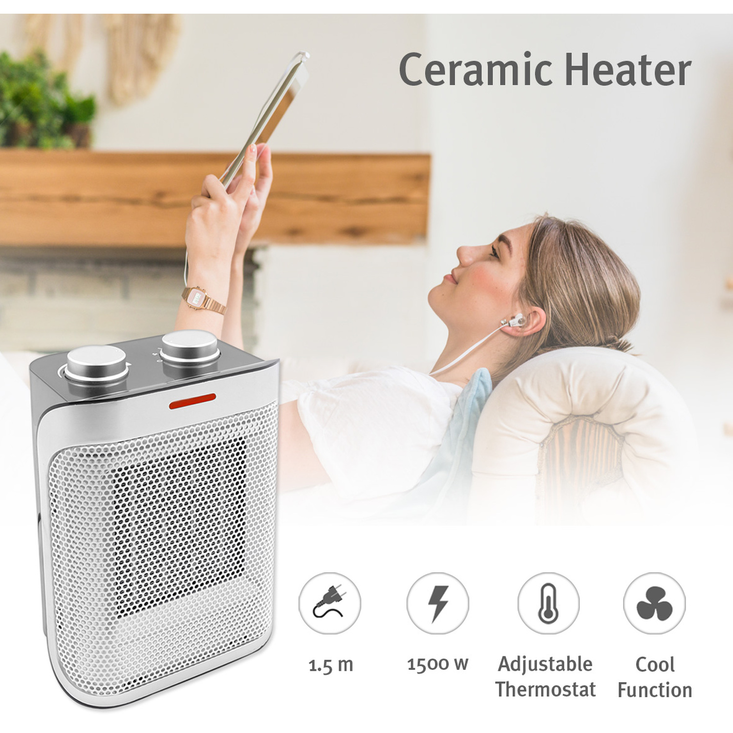 Silentnight Ceramic 1.5KW Heater