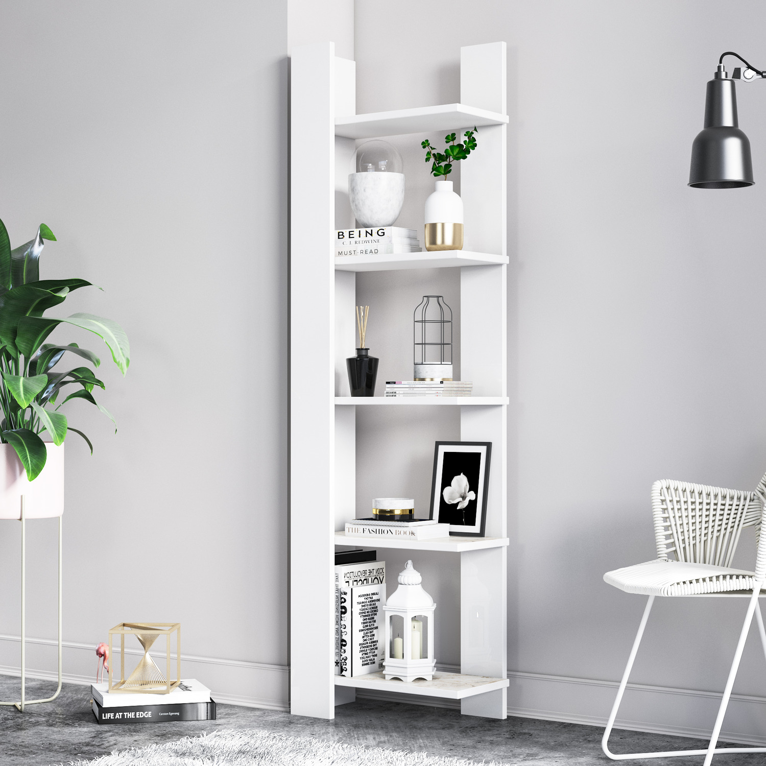 MinimaDecor - Reeta Bookcase - White thumbnail