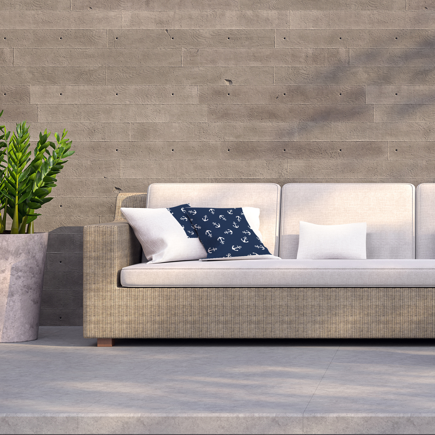 Anchors Outdoor Cushion - Blue / 60cm