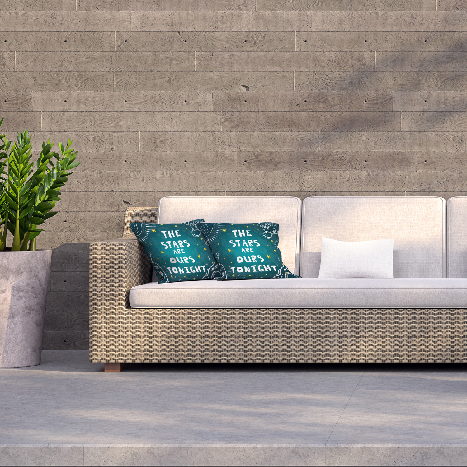 The Stars Are Ours Tonight Outdoor Cushion - Blue / 60cm