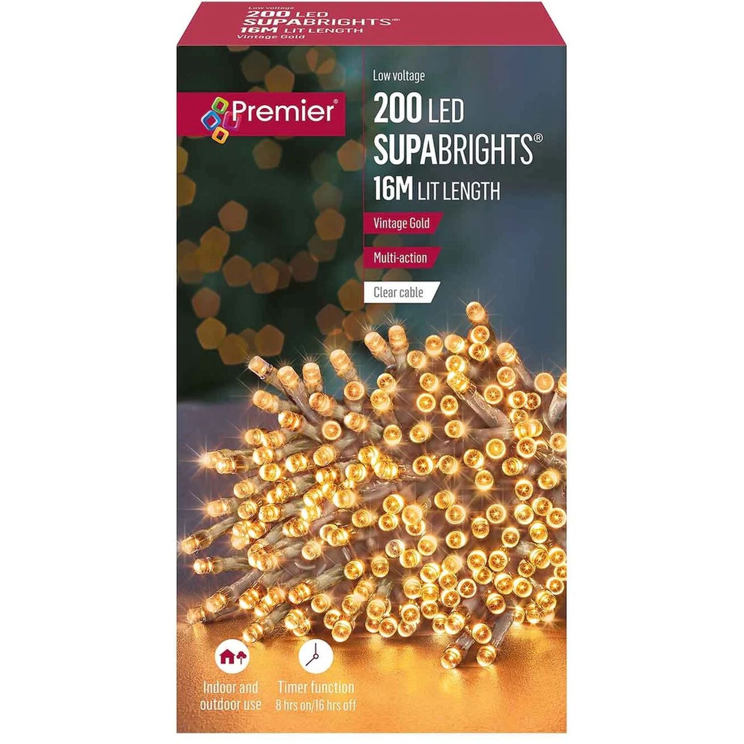 200 Vintage Gold Supabrights Led String Lights - Gold