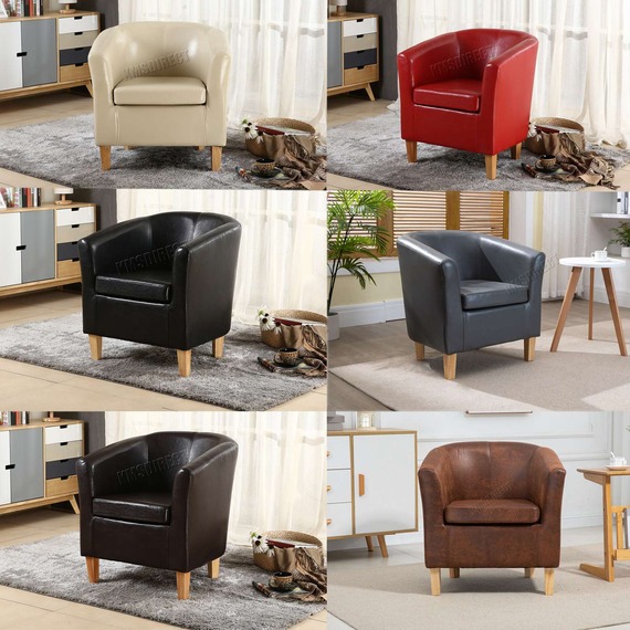 WestWood Faux Leather PU Tub Chair