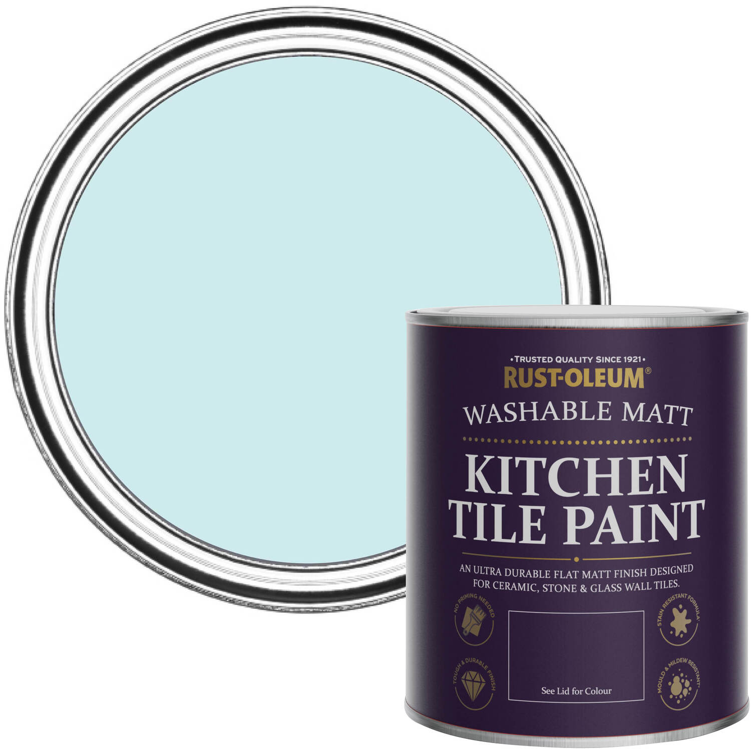Rust-Oleum Kitchen Tile Paint Matt - Duck Egg 750Ml - Blue